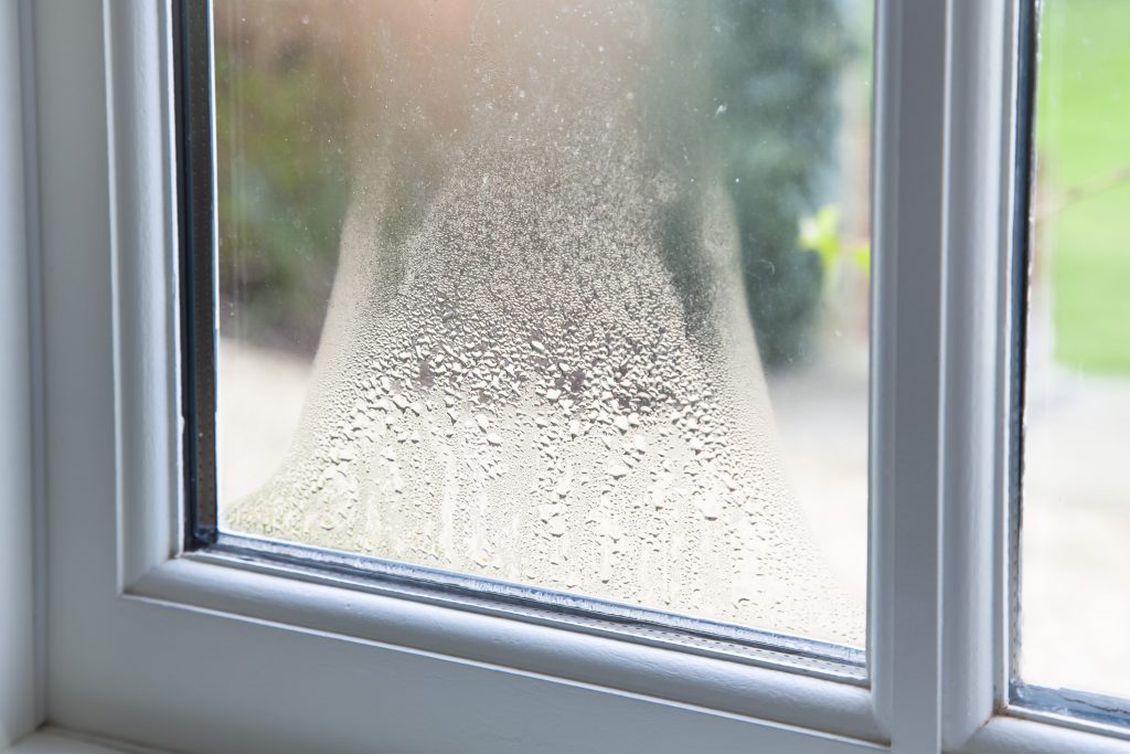 Condensation inside double glazing window pane